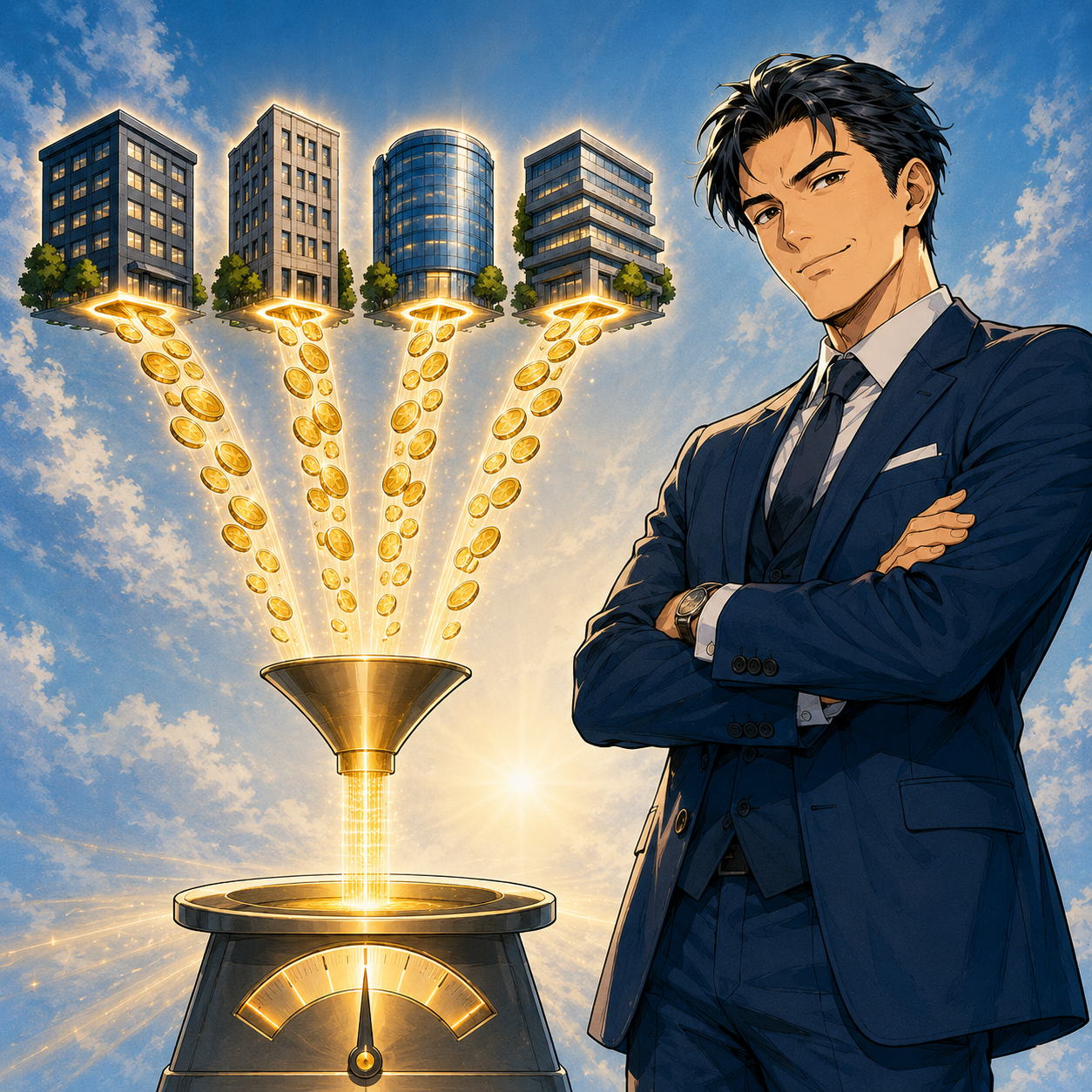 4社を加盟させると入ってくる顧問料で自分のロイヤリティが実質ゼロになるノーリスク構造の図解