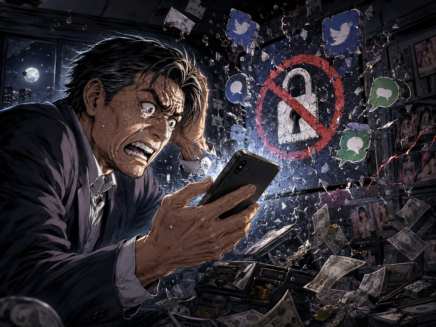 X/LINE凍結で一夜にして死亡する様子